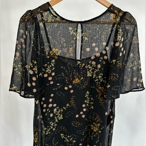 Zara Sheer Floral Midi Dress
